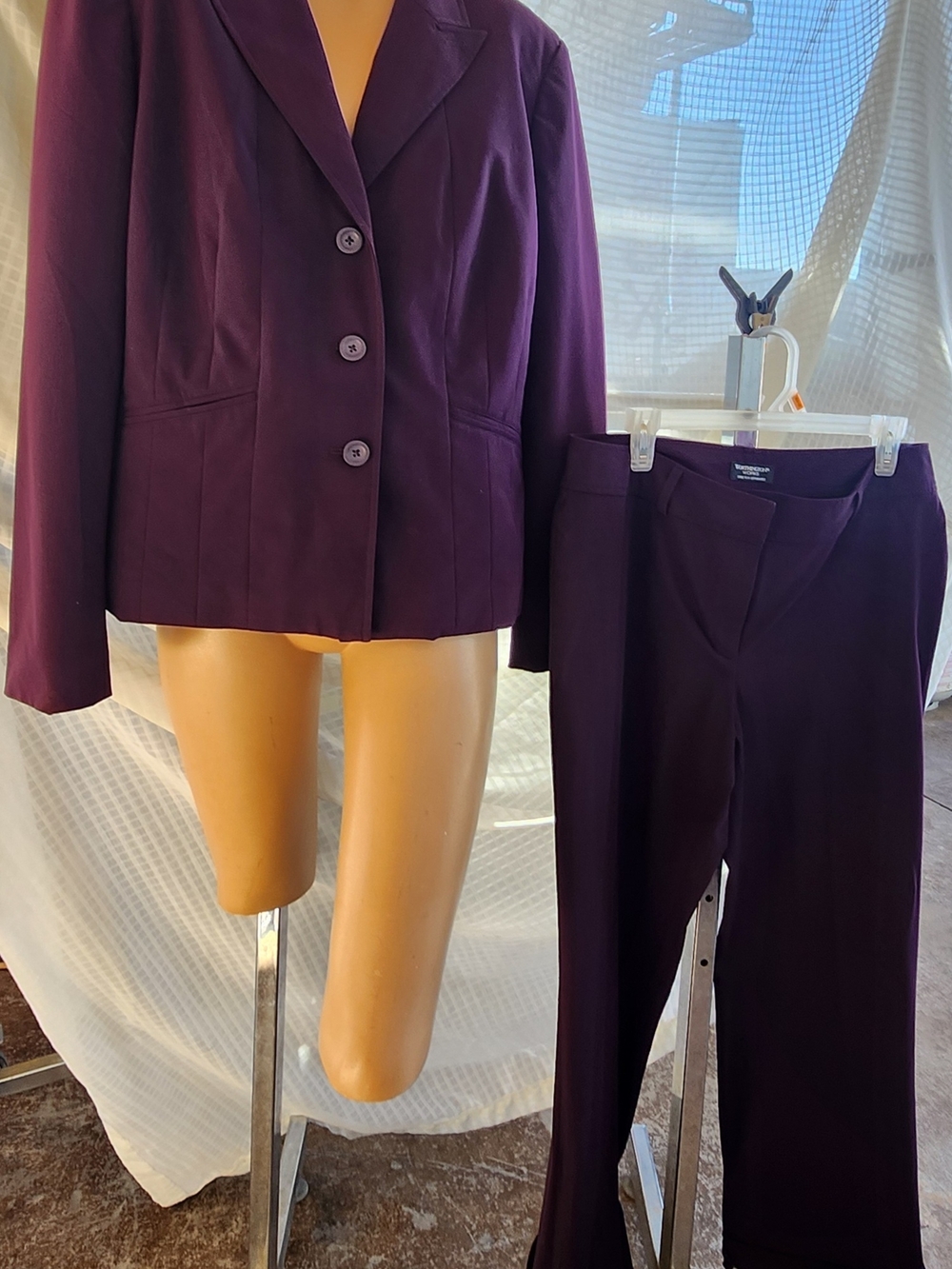 Worthington Plum Stretch Trousers & Blazer SET